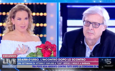 Vittorio Sgarbi Barbara D'Urso Live