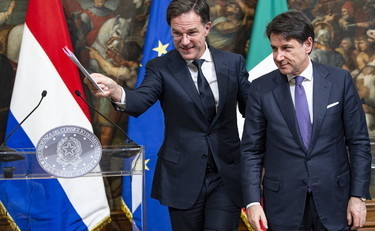 Mark Rutte con Giuseppe Conte