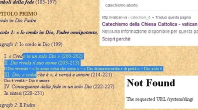 Quasi “oscurata” la pagina in italiano del Catechismo sul sito vaticano. Perché?