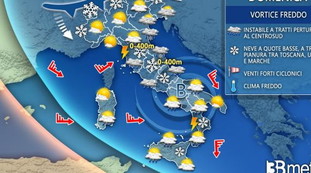 Meteo, impulso gelido: senza precedenti in Italia, dove sta per nevicare | Mappa