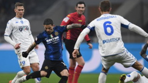 Coppa Italia, Inter ai quarti col brivido: l'Empoli sfiora l'impresa, Ranocchia in semi-rovesciata salva i nerazzurri