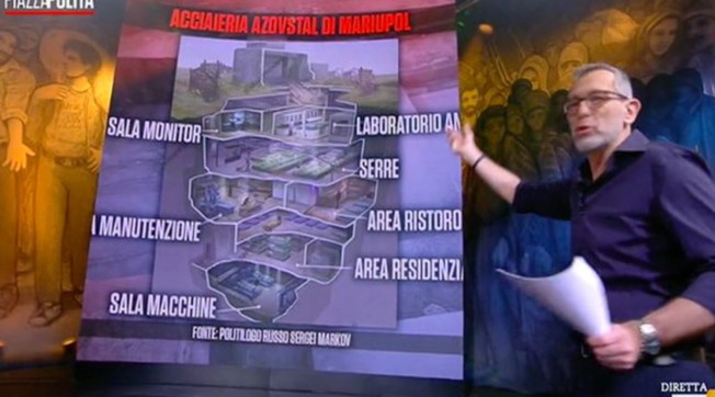 La mappa del bunker del Battaglione Azov. Propaganda e falso, ecco chi c'è dietro. Cosa va in onda a Piazzapulita | Guarda