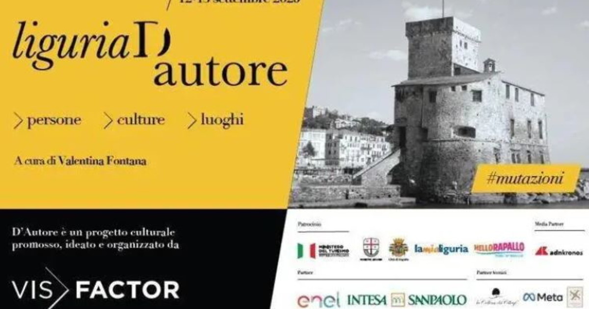 RAPALLO, AL VIA VENERDÌ LA RASSEGNA LIGURIA D’AUTORE RAPALLO, AL VIA VENERDÌ LA RASSEGNA LIGURIA D’AUTORE