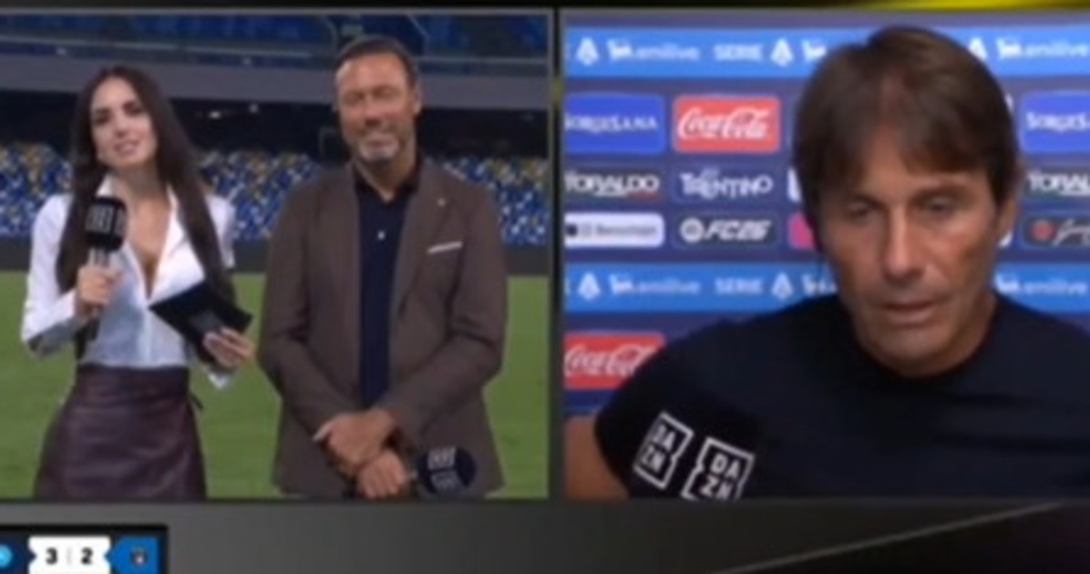 Antonio Conte a Dazn, "ma chi io?": cala il gelo in diretta