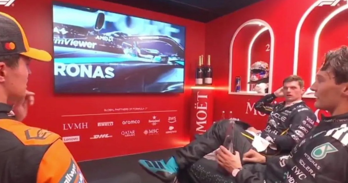 Ferrari umiliate da Russell, Norris e Verstappen: nel "salottino", il punto più basso