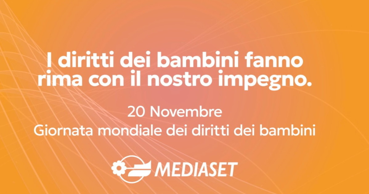 al via la campagna mediaset per la giornata mondiale dei diritti dei bambini