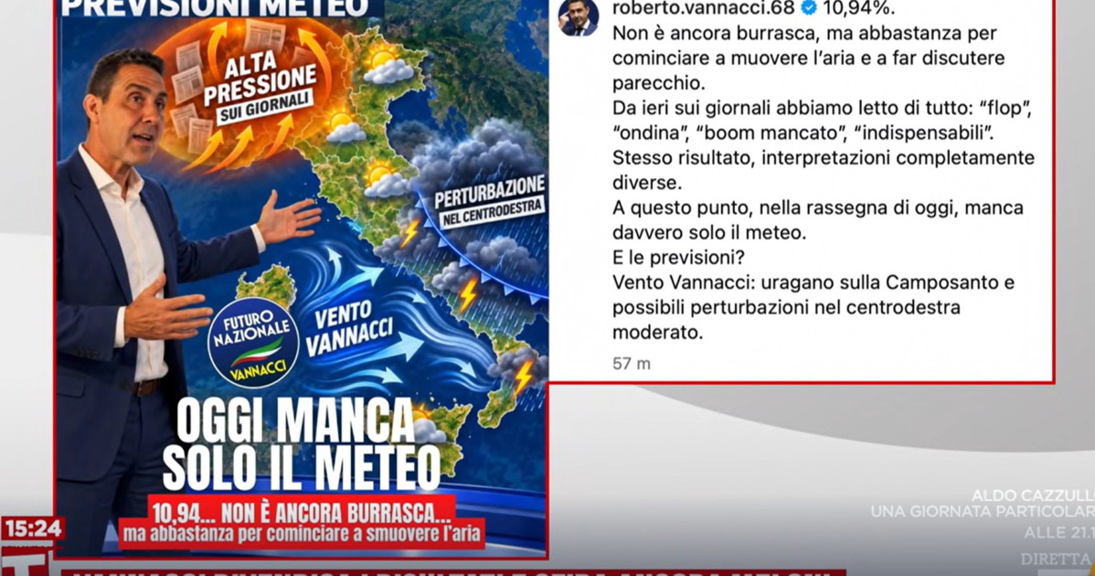 vannacci manca solo il meteo il post che fa impazzire il dem provenzano da Liberoquotidiano.it vannacci manca solo il meteo il post che fa impazzire il dem provenzano